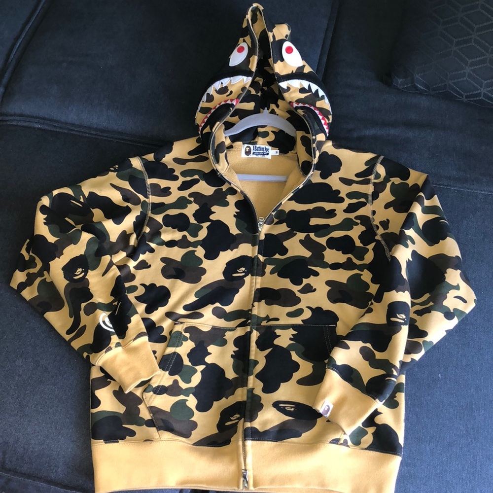 Bape full zip shark hoodie